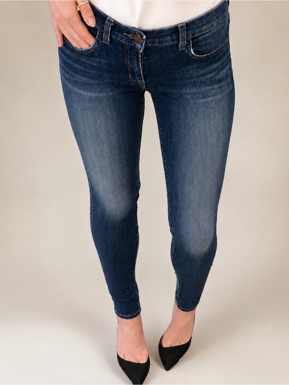 J Brand Medium Indigo Blue Wash Skinny Leg Stretch Denim Blue Jeans Pants - 27